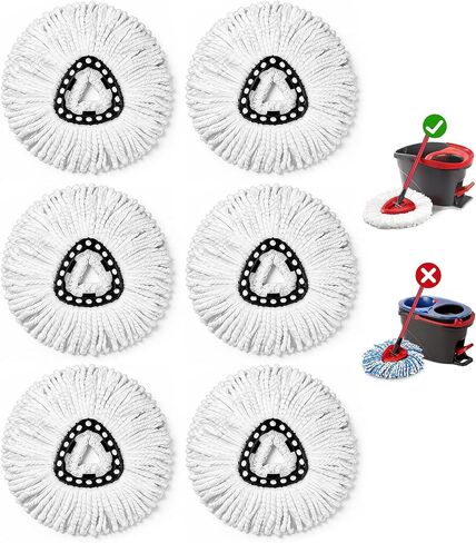 4 Pack Mop Head Replacement Compatible with O Cedar Triangle Swivel Mops,Spin Mop Replacement Head 100% Microfiber,Deep Cleaning,EPSUNORISE Compatible with O Cedar Mops(White) in Saudi Arabia