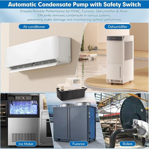 Condensate Removal Pump, 80 GPH 1/30 HP Automatic Condensate Pump for HVAC, AC Condensate Removal for Air Conditioner, Dehumidifier, Furnace in Kuwait