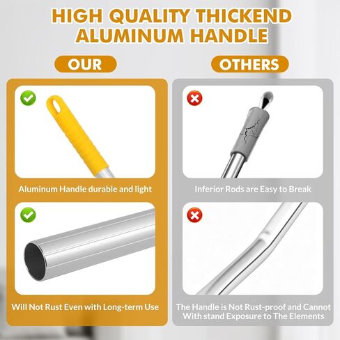 Commercial Mop Heavy Duty Industrial Mop- 3 Extra Large Cotton Looped Heads, 61" Aluminum Handle Mops for Concrete/Tile/Garage Floors-Home, Kitchen in Kuwait