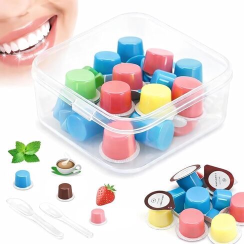 Dental polishing paste,Tooth polishing Paste 5XCoarse (Brown & Coffee Flavor) 5X Medium (Blue & Mint Flavor) 5X Fine (Pink & Strawberry Flavor) with 2 Spoons to Apply Paste to Brush in Kuwait