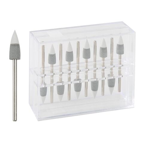Dental Composite Polishing Tools Pointed Shape Coarse Fine Dual Grit Heads Zirconia Crystallization Tool Before Sintering 2.35mm Mandrel 10Pcs in Kuwait