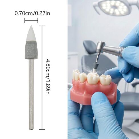 Dental Composite Polishing Tools Pointed Shape Coarse Fine Dual Grit Heads Zirconia Crystallization Tool Before Sintering 2.35mm Mandrel 10Pcs in Kuwait