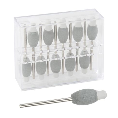 Dental Composite Polishing Tools Elliptical Coarse Fine Dual Grit Heads Zirconia Crystallization Tool Before Sintering 2.35mm Mandrel 10Pcs in Kuwait