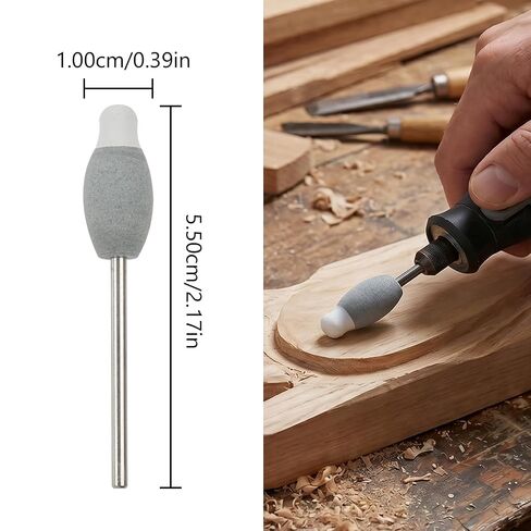 Dental Composite Polishing Tools Elliptical Coarse Fine Dual Grit Heads Zirconia Crystallization Tool Before Sintering 2.35mm Mandrel 10Pcs in Kuwait