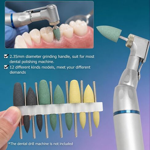 12Pcs Denture Polishing Heads 3/32" Shaft Resin Base Acrylic Silicone Composite Polishing Kit 2.35mm in Kuwait
