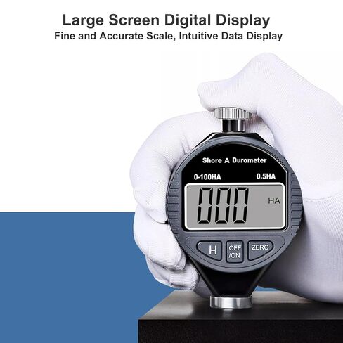 Hardness Tester, Durometer Shore Type A 0-100HA, Digital Durometer 0.1HA Resolution, with Large LCD Display for Rubber, Plastic, Tire, Leather, Wax in Kuwait