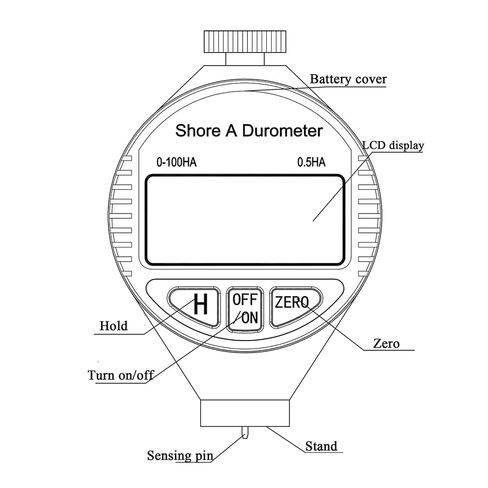 Hardness Tester, Durometer Shore Type A 0-100HA, Digital Durometer 0.1HA Resolution, with Large LCD Display for Rubber, Plastic, Tire, Leather, Wax in Kuwait