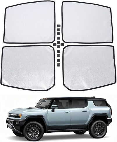 Sunroof Sunshade for Hummer EV 2024 2025 Accessories Upgraded Car Roof Cover Foldable Roof Sun Shade UV Reflector Glare HeatShield Sun Visor Blocker Moonroof Shield Cover Privacy Protector (Black1) in Saudi Arabia