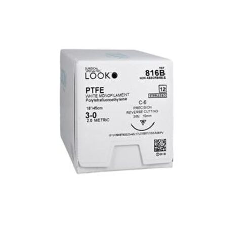انظر إلى X816B PTFE 3-0 الغرز غير المصبوغة 18 بوصة C6 3/8 قطع عكسي دائري 18 مم 12/Pk in Kuwait