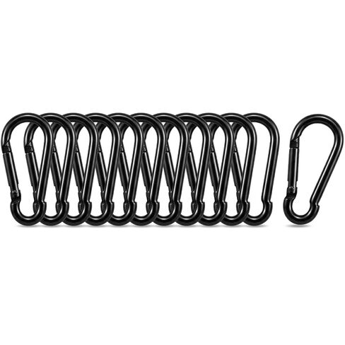 10pcs M4 Carabiner Clip Spring Snap Hook,Black 1.57 Inch Heavy Duty Small Carabiner Clip for Bird Feeders,Dog Leash,Harness,Swing Set,Quick Link Keychain in Kuwait