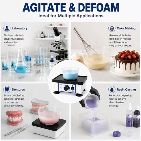 Lab Vibrator 8"x6" Square Dental Oscillator, 120W Dental Vibrating Plate Plaster Mixing Machine with Adjustable Speed, Anti-Slip Base for Lab Use in Kuwait