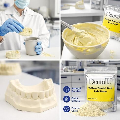 5 lb Dental Yellow Buff Stone for Dental Labs - All Purpose Compound - Scoop Included. Gypsum Type III in Kuwait