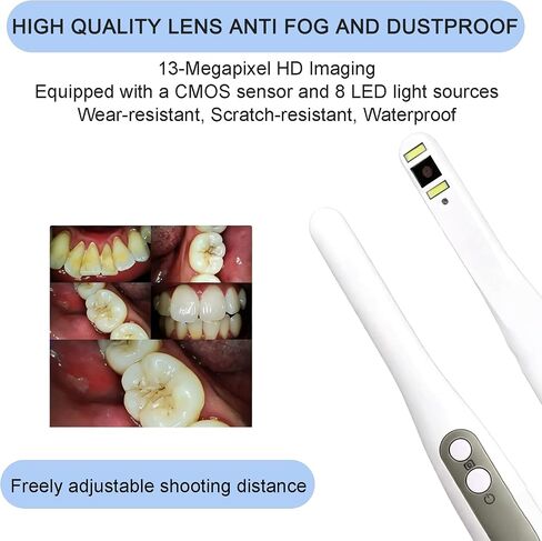 Dental Intraoral Camera Wireless, Auto-Focus Dental Camera, Wireless Charging, 13MP HD Intraoral Dental Imaging Scope Works with Most Dental Imaging Software in Kuwait