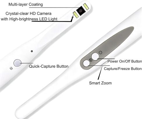 Dental Intraoral Camera Wireless, Auto-Focus Dental Camera, Wireless Charging, 13MP HD Intraoral Dental Imaging Scope Works with Most Dental Imaging Software in Kuwait
