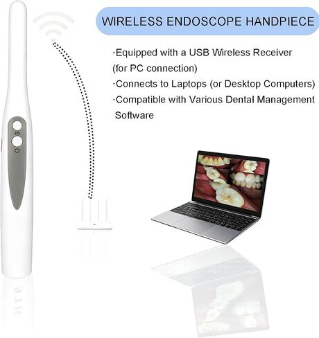 Dental Intraoral Camera Wireless, Auto-Focus Dental Camera, Wireless Charging, 13MP HD Intraoral Dental Imaging Scope Works with Most Dental Imaging Software in Kuwait