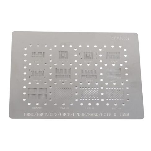 CHICIRIS 6 in 1 BGA Stencil Template, Stainless Steel Reballing Stencil with Special Plump Design, for BGA153 BGA162 BGA169 BGA186 BGA221 BGA254 EMMC in Kuwait