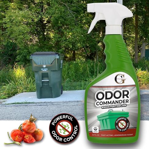Garbage Commander Odor Commander, Odor Control Spray Bottle, 22 Ounce, Lemongrass Scent -Proudly Made in Canada in Kuwait