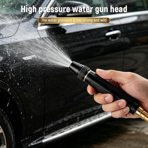2026 Upgrade Heavy Duty High Pressure Hose Nozzle - Adjustable Booster Home High Pressure Car Wash Water Gun with Booster Nozzle, Portable Water Hose Nozzle Lawn, Garden, and Plant Watering (2pcs) in Kuwait