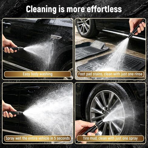 2026 Upgrade Heavy Duty High Pressure Hose Nozzle - Adjustable Booster Home High Pressure Car Wash Water Gun with Booster Nozzle, Portable Water Hose Nozzle Lawn, Garden, and Plant Watering (2pcs) in Kuwait