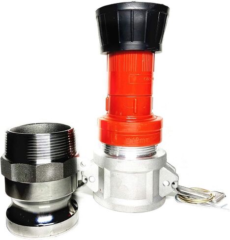 SAFBY Fire Hose Nozzle 1.5 Inch NPSH/NPT Thermoplastic Fire Equipment Spray Jet Fog with 1.5 Inch Aluminum Female and Male Fitting in Kuwait