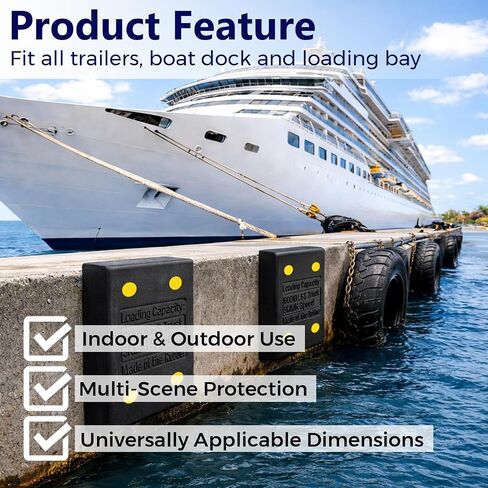 2 Pcs Universal Dock Bumpers - Havy Duty Molded Rubber Bumpers Extruded Guard Protector for Boat Docks, Truck, Warehouse and Parking Spots Protection in Kuwait