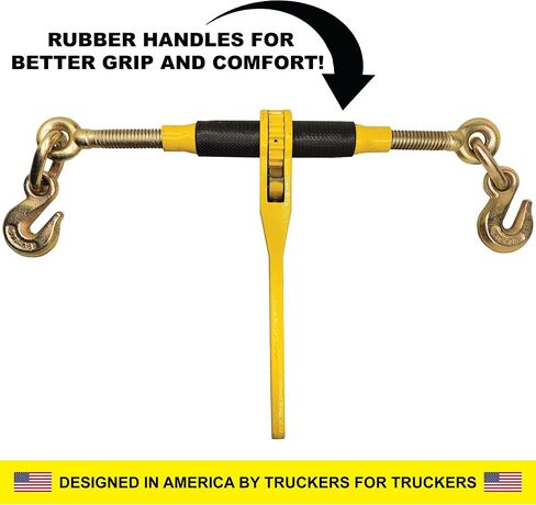 20ft Chain and Binder Kit 3/8in-1/2in, G70 Chains Ratchet Load Binders 9200lbs Working Strength, (4) Ratchet Binders and Chains, (4) 3/8in x 20ft G70, for Truck, Tie Down, Hauling, Towing in Kuwait