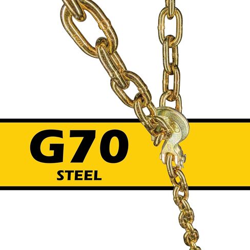 20ft Chain and Binder Kit 3/8in-1/2in, G70 Chains Ratchet Load Binders 9200lbs Working Strength, (4) Ratchet Binders and Chains, (4) 3/8in x 20ft G70, for Truck, Tie Down, Hauling, Towing in Kuwait