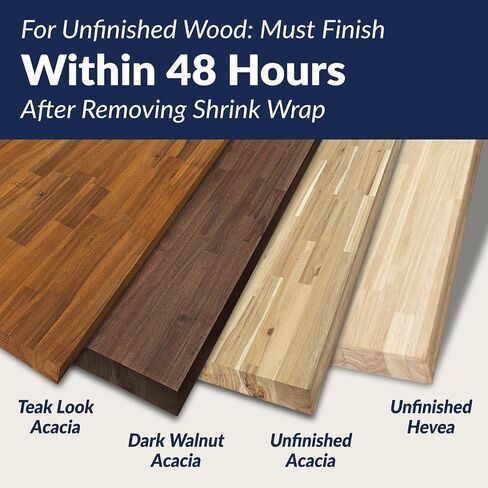Howizz Butcher Block Countertop 60 x 30 x 1.5 Inches - Unfinished Hevea Solid Wood Table Top, Wood Countertop for DIY for Desk Top, Workbench Top, Kitchen Countertop in Kuwait