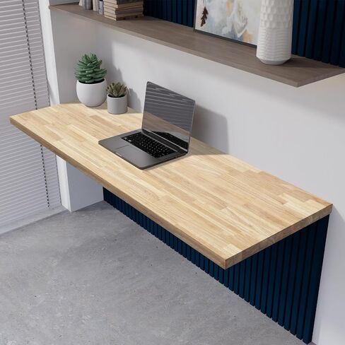 Howizz Butcher Block Countertop 60 x 30 x 1.5 Inches - Unfinished Hevea Solid Wood Table Top, Wood Countertop for DIY for Desk Top, Workbench Top, Kitchen Countertop in Kuwait