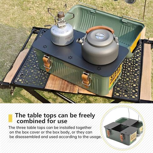 Hamans Ultralight Folding Aluminum Alloy Table Top Compatible for Stanley Lunch Box 10qt(9.4L),Black Expandable Camping Table Plate Accessories with Storage Bag in Kuwait