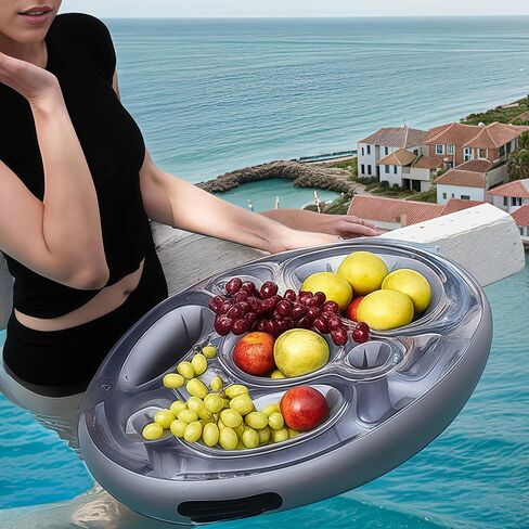 Large Inflatable Floating Pool Bar with Drink Holders & Tray - Heavy-Duty Food-Grade PVC Island for Adult Pool Parties, BBQs & Lake Fun, Easy Setup & Storage in Kuwait
