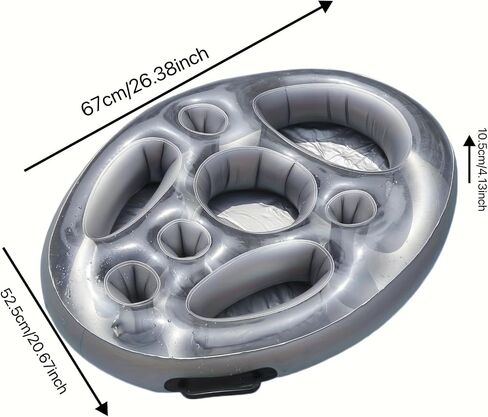 Large Inflatable Floating Pool Bar with Drink Holders & Tray - Heavy-Duty Food-Grade PVC Island for Adult Pool Parties, BBQs & Lake Fun, Easy Setup & Storage in Kuwait