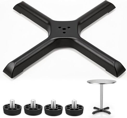 Sintuff 22" x 22" Commercial Restaurant Table Base, Black Cast Iron X-Base with Anti-Slip Feet, Heavy Duty Pedestal for 24-36" Round or Square Table Tops, Base Only in Kuwait