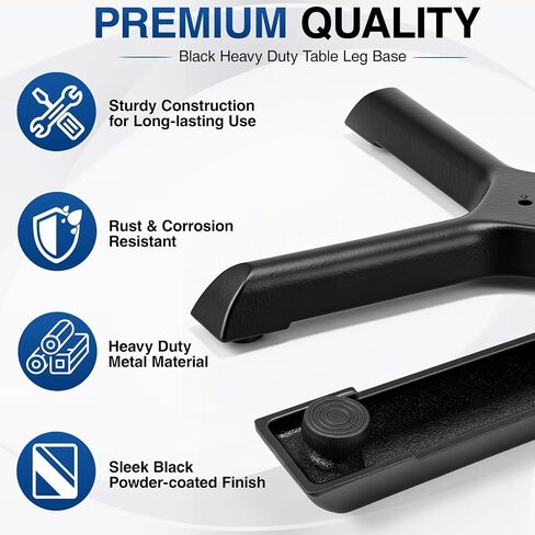 Sintuff 22" x 22" Commercial Restaurant Table Base, Black Cast Iron X-Base with Anti-Slip Feet, Heavy Duty Pedestal for 24-36" Round or Square Table Tops, Base Only in Kuwait