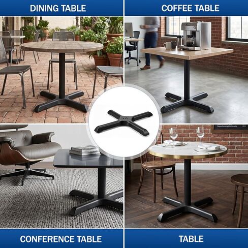 Sintuff 22" x 22" Commercial Restaurant Table Base, Black Cast Iron X-Base with Anti-Slip Feet, Heavy Duty Pedestal for 24-36" Round or Square Table Tops, Base Only in Kuwait