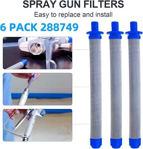 2 Pcs 288716 3/4-Inch Inlet Strainer Thread & 6 Pcs 288749 Airless Spray Gun Filter Compatible with Graco X5/X7/ProX Series & SG10/SG20/SG Pro Spray Guns, Stainless Steel 60 Mesh in Kuwait
