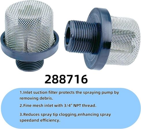2 Pcs 288716 3/4-Inch Inlet Strainer Thread & 6 Pcs 288749 Airless Spray Gun Filter Compatible with Graco X5/X7/ProX Series & SG10/SG20/SG Pro Spray Guns, Stainless Steel 60 Mesh in Kuwait
