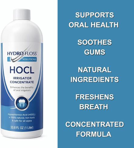 HOCL Oral Irrigator Concentrate – Gentle Additive & Mouth Rinse for Fresh Breath and Daily Oral Care – Alcohol-Free Formula, 33.8 oz in Kuwait