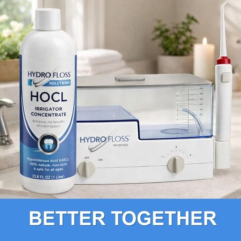 HOCL Oral Irrigator Concentrate – Gentle Additive & Mouth Rinse for Fresh Breath and Daily Oral Care – Alcohol-Free Formula, 33.8 oz in Kuwait