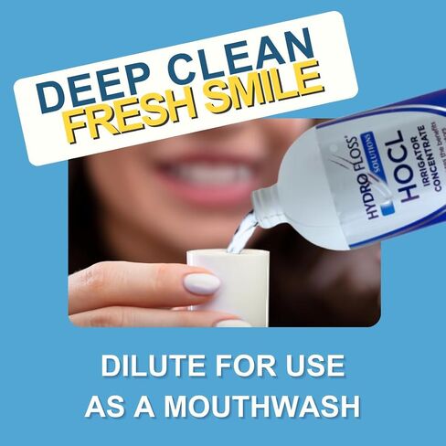 HOCL Oral Irrigator Concentrate – Gentle Additive & Mouth Rinse for Fresh Breath and Daily Oral Care – Alcohol-Free Formula, 33.8 oz in Kuwait