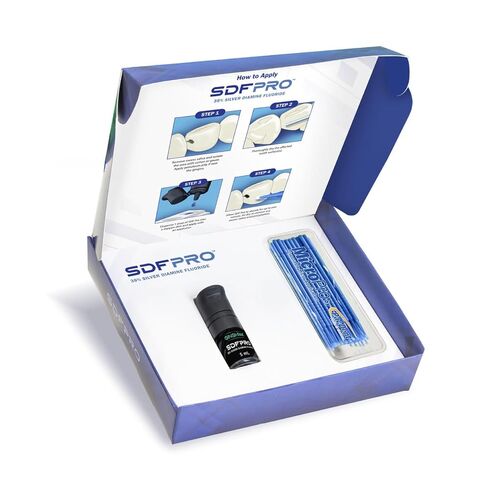 SDF Pro 38% Silver Diamine Fluoride Solution Bottle Kit: 1x 5mL Bottle and 50 x Micro Applicator Tips in Kuwait