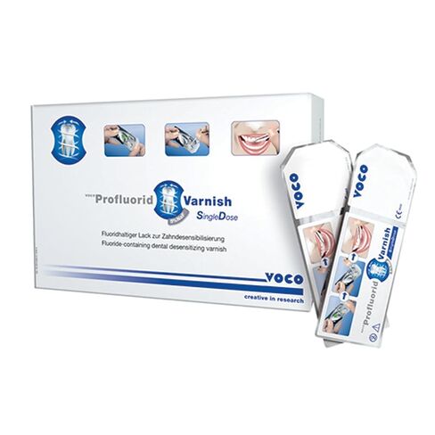 Voco 2227 Profluorid Fluoride Dental Varnish Single Dose Cherry White 50/Pk 0.4mL in Kuwait