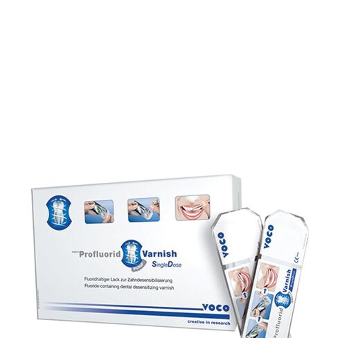 Voco 2227 Profluorid Fluoride Dental Varnish Single Dose Cherry White 50/Pk 0.4mL in Kuwait