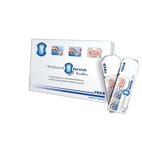 Voco 2227 Profluorid Fluoride Dental Varnish Single Dose Cherry White 50/Pk 0.4mL in Kuwait