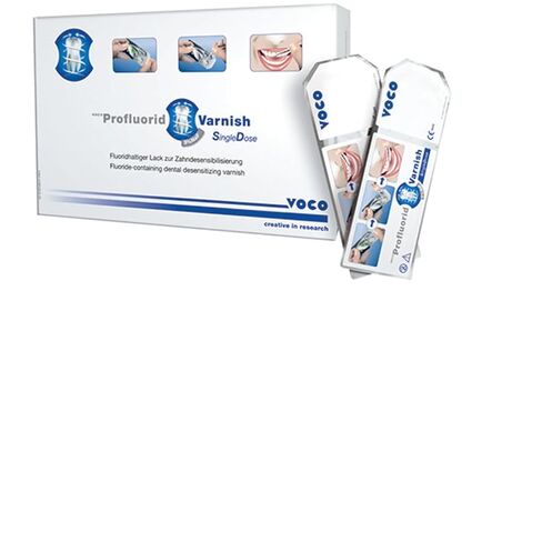 Voco 2227 Profluorid Fluoride Dental Varnish Single Dose Cherry White 50/Pk 0.4mL in Kuwait