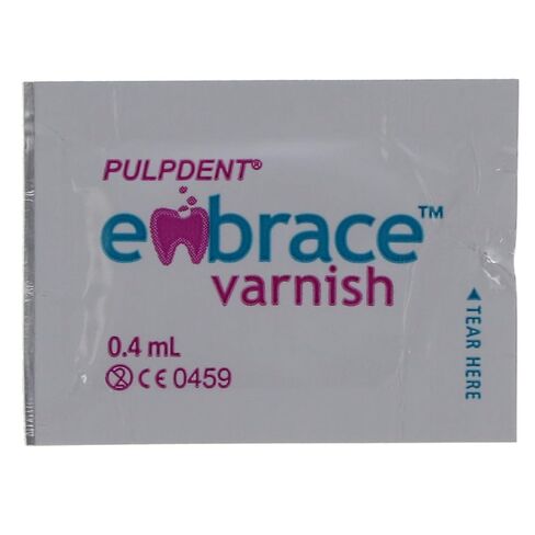 Pulpdent Corp Pulpdent FVX100 Embrace Dental Varnish Unit تعمل بنسبة 5% مع CXP 100/Pk 0.4 مل in Kuwait
