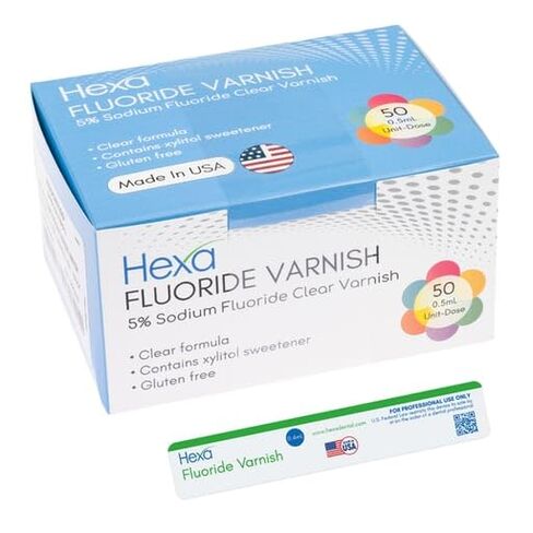 HV-4001 هيكسا 5% فلوريد الصوديوم ورنيش شفاف بالنعناع جرعة وحدة 50/Bx 0.5 مل in Kuwait