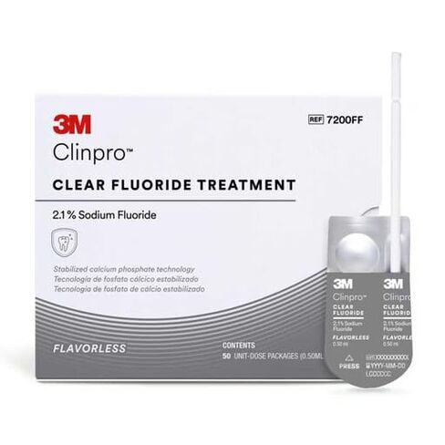 3M Solventum 7200FF Clinpro Clear Dental Fluoride جرعة وحدة عديمة النكهة 50/Pk 0.5 مل in Kuwait
