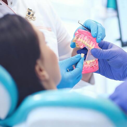 ZENFUN Disease Teeth Model with Dental Implant Bridge, Dental Model for Patient and Dental Student Education, Teeth Typodonts Analysis Demonstration Teeth Model Standard Size (Pink) in Kuwait