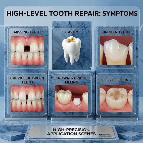 Tooth Repair Kit, Temporary Teeth Replacement Kit, Zinc Oxide Eugenol Cement Dental Kit for Broken Chipped Teeth, Missing Teeth, Crown Fillings & Bridges, Improving Smile 1pcs in Kuwait
